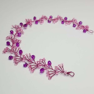 ریسه موی کریستالی زنانه و دخترانه صورتی بنفش مدل BBNC