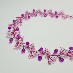 ریسه موی کریستالی زنانه و دخترانه صورتی بنفش مدل BBNC