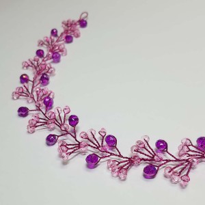 ریسه موی کریستالی زنانه و دخترانه صورتی بنفش مدل BBNC