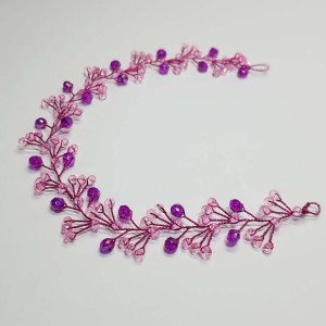 ریسه موی کریستالی زنانه و دخترانه صورتی بنفش مدل BBNC