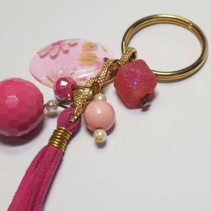 جاکلیدی صورتی طرح گل مدل KLSRP ماه فام