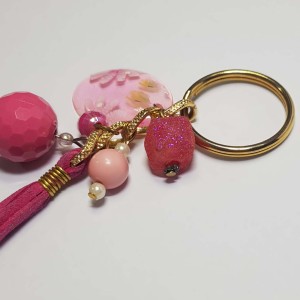 جاکلیدی صورتی طرح گل مدل KLSRP ماه فام