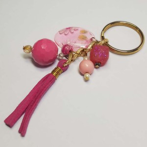 جاکلیدی صورتی طرح گل مدل KLSRP ماه فام