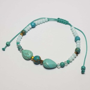 دستبند و پابند فیروزه ای آبی مدل PBNDFFT ماه فام