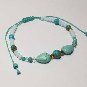 دستبند و پابند فیروزه ای آبی مدل PBNDFFT ماه فام