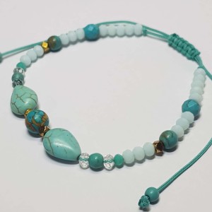 دستبند و پابند فیروزه ای آبی مدل PBNDFFT ماه فام