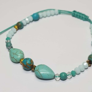 دستبند و پابند فیروزه ای آبی مدل PBNDFFT ماه فام