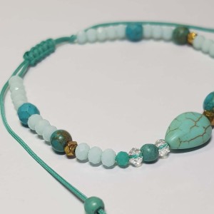 دستبند و پابند فیروزه ای آبی مدل PBNDFFT ماه فام