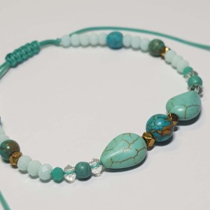 دستبند و پابند فیروزه ای آبی مدل PBNDFFT ماه فام