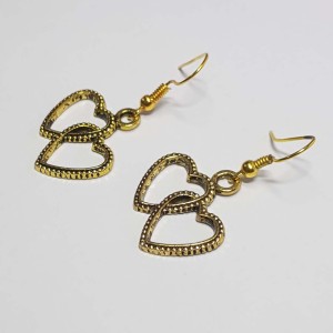 گوشواره زنانه و دخترانه طرح قلب دوقلو مدل ERGLBN ماه فام