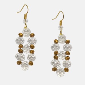 گوشواره کریستالی مینیمال طلایی مدل ERMMN