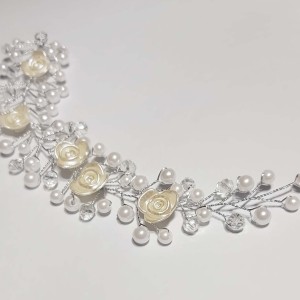 ریسه موی کریستالی مرواریدی نقره ای مدل RSRO ماه فام