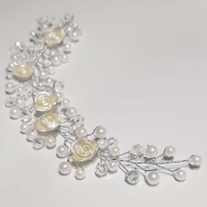 ریسه موی کریستالی مرواریدی نقره ای مدل RSRO ماه فام