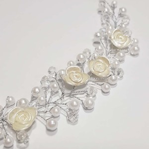 ریسه موی کریستالی مرواریدی نقره ای مدل RSRO ماه فام