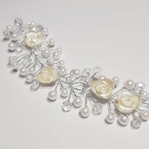 ریسه موی کریستالی مرواریدی نقره ای مدل RSRO ماه فام