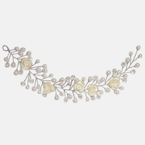 ریسه موی کریستالی مرواریدی نقره ای مدل RSRO