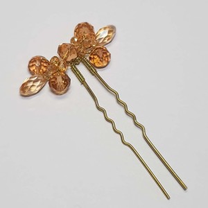 سنجاق شینیون کهربایی طلایی مدل SNJK8K ماه فام