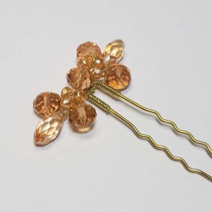 سنجاق شینیون کهربایی طلایی مدل SNJK8K ماه فام