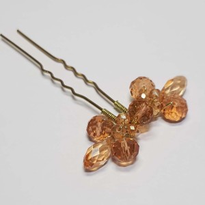 سنجاق شینیون کهربایی طلایی مدل SNJK8K ماه فام