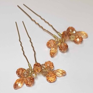 سنجاق شینیون کهربایی طلایی مدل SNJK8K ماه فام