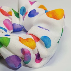 اسکرانچی کش موی سفید با دایره رنگی مدل SCGB ماه فام