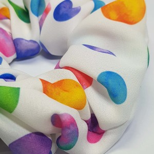 اسکرانچی کش موی سفید با دایره رنگی مدل SCGB ماه فام