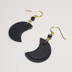 گوشواره طرح ماه مشکی مدل ERMHHB ماه فام