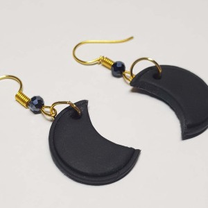 گوشواره طرح ماه مشکی مدل ERMHHB ماه فام