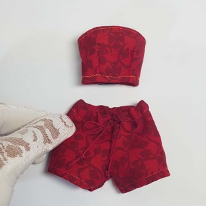 لباس عروسک باربی  طرح برگ قرمز  مدل BRB6RED ماه فام
