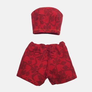 لباس عروسک باربی  طرح برگ قرمز  مدل BRB6RED