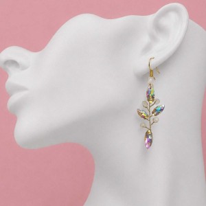 گوشواره ظریف هفت رنگ و طلایی مدل ER78R