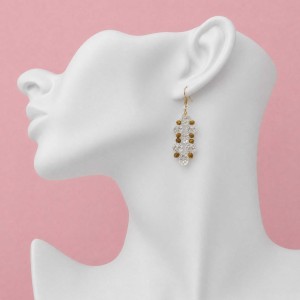 گوشواره کریستالی مینیمال طلایی مدل ERMMN ماه فام