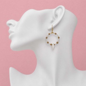 گوشواره حلقه ای مروارید و صدف مدل ERMSDF ماه فام