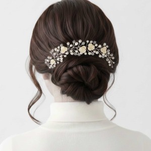 ریسه موی کریستالی مرواریدی نقره ای مدل RSRO