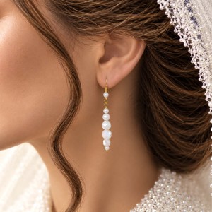 گوشواره کریستال سفید مدل 3white