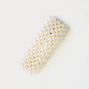 گیره موی مرواریدی تقتقی سفید مدل مستطیل