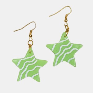 گوشواره ستاره سبز مدل KAHO