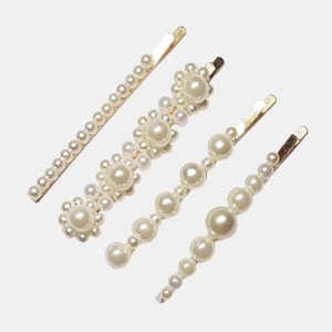 گیره موی مرواریدی مدل MR4WHT (بسته 4عددی)