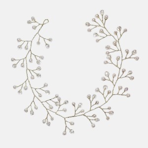 ریسه موی مروارید و کریستال سفید مدل RSDNWHT