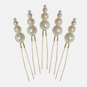 سنجاق شینیون مرواریدی مدل SNJ5MRVV (بسته 5عددی)