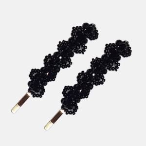 گیره موی کریستال مشکی مدل GIREBFTBL (بسته 2عددی)