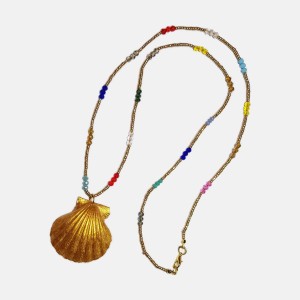 گردنبند صدف طلایی مدل NKSDF