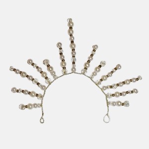 ریسه موی کریستالی و مرواریدی سفید مدل RSGOJEWTT