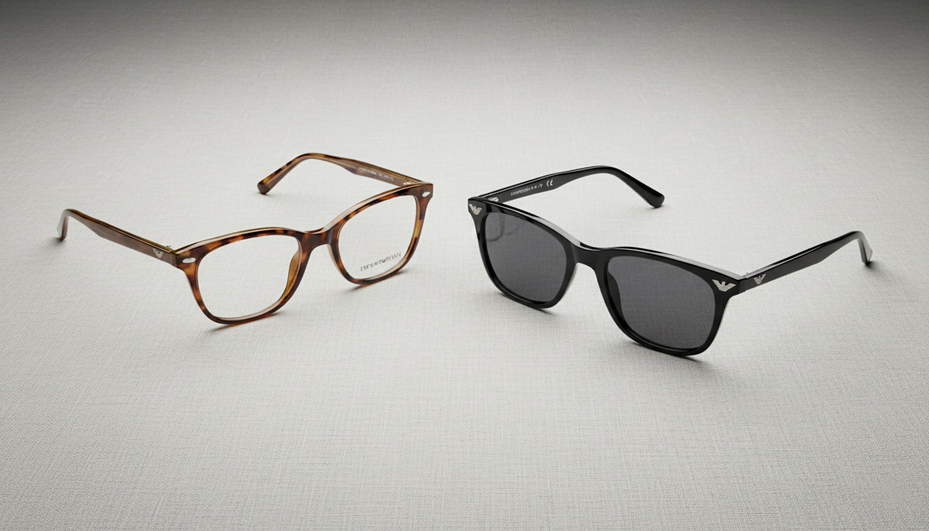 عینک طبی زنانه و عینک آفتابی مردانه Emporio Armani، نمایش تنوع کلکسیون