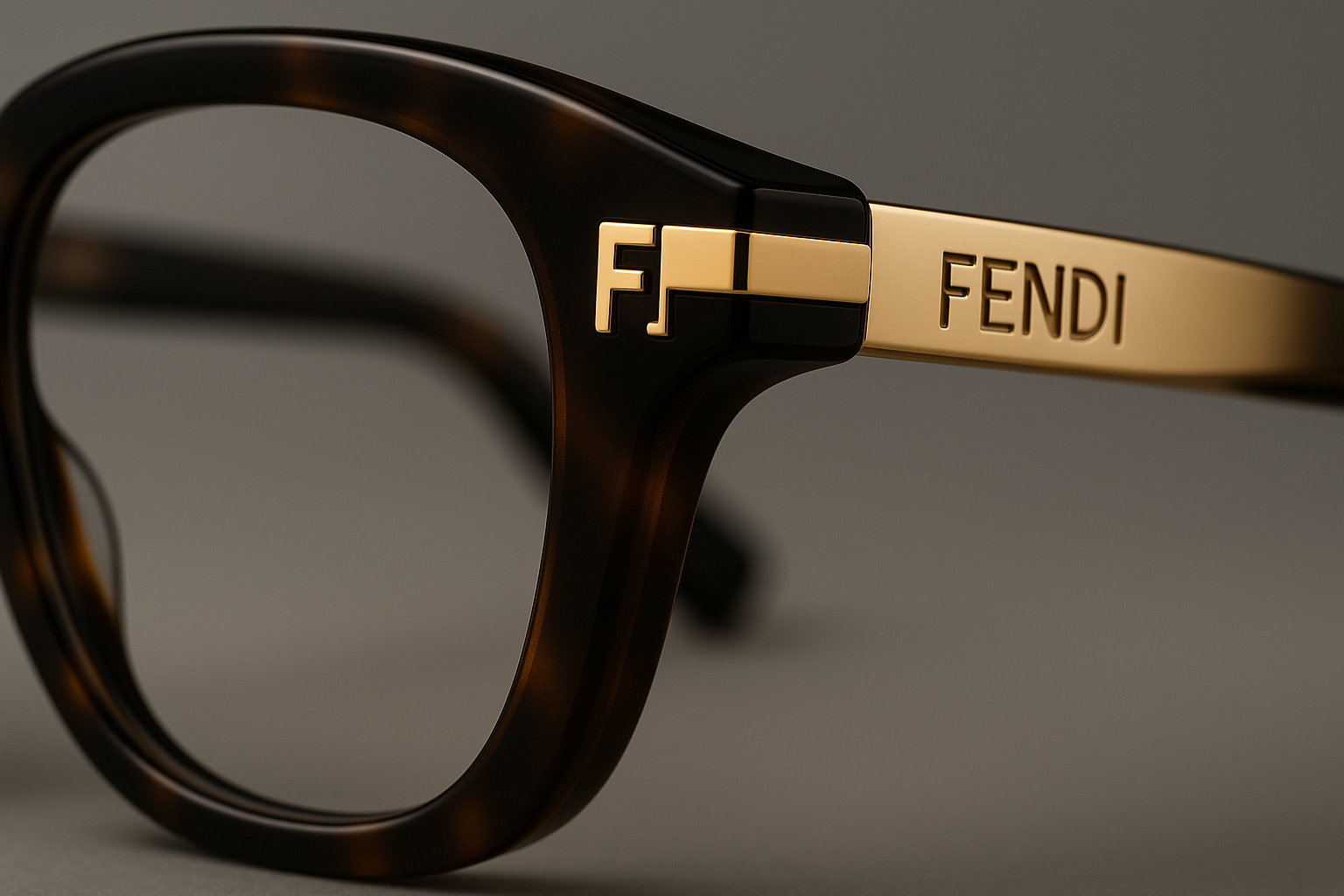 لوگوی فلزی Fendi روی دسته عینک طبی فندی اصل