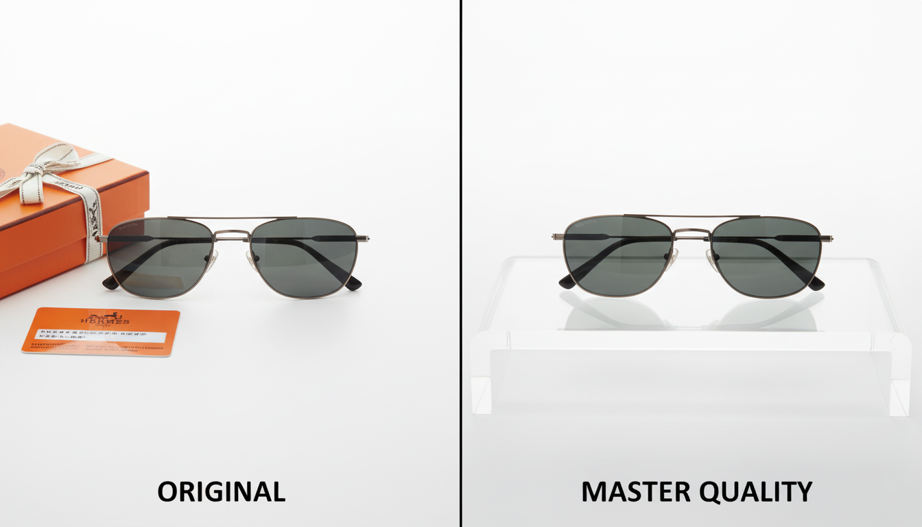 مقایسه عینک هرمس اصل در کنار نسخه مستر کوالیتی برای انتخاب آگاهانه