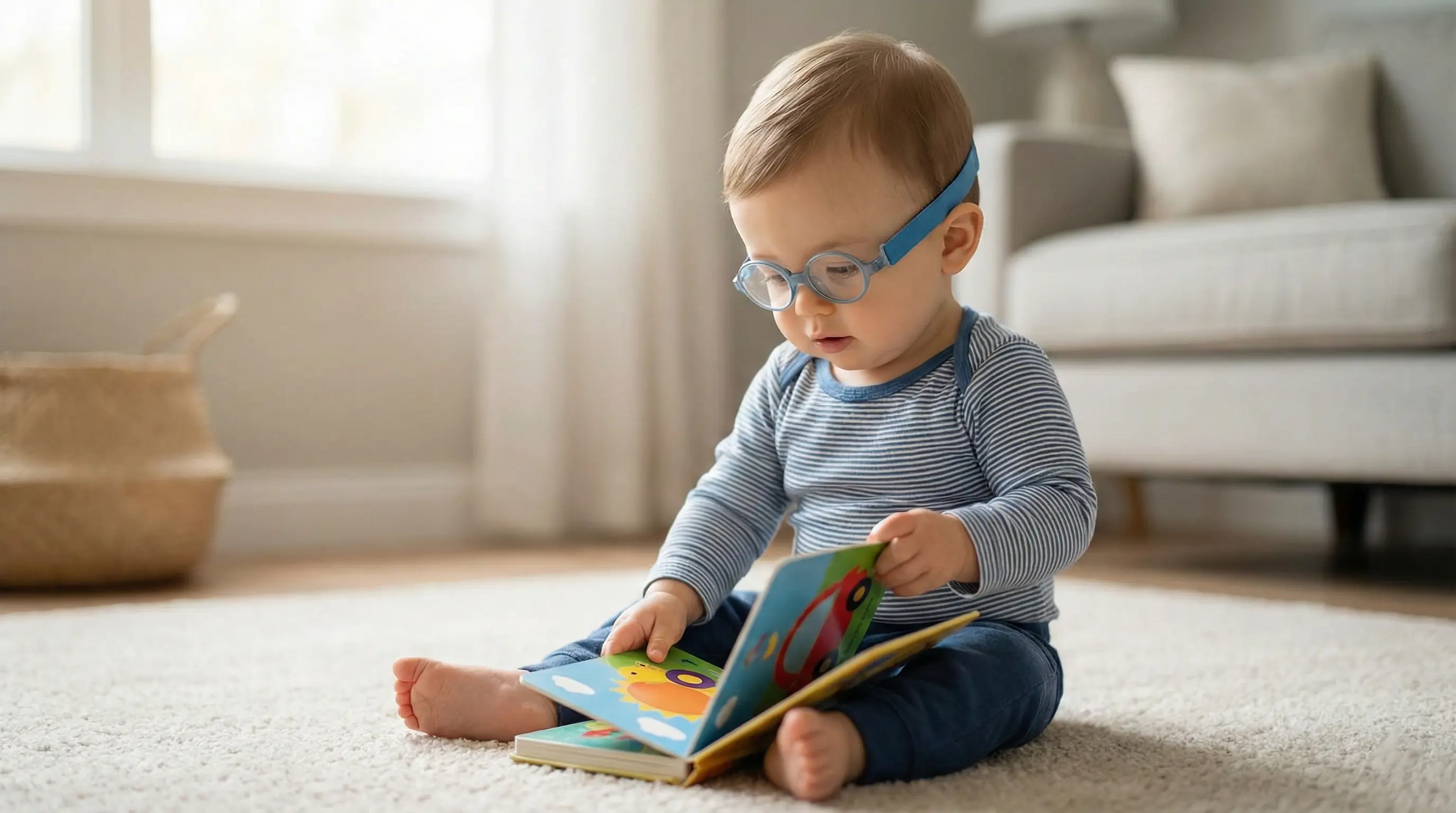 عینک طبی نوزادی دارای بند نگهدارنده مخصوص