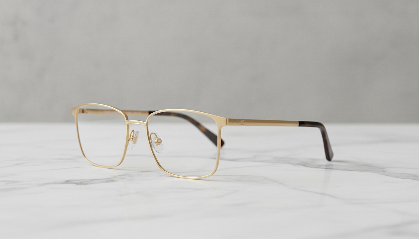 عینک طبی زنانه لویی ویتون (Louis Vuitton) با فریم شیک روی سطح لوکس