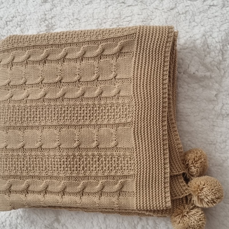 پتو بدون خز وبدون کلاه رنگ نسکافه ای