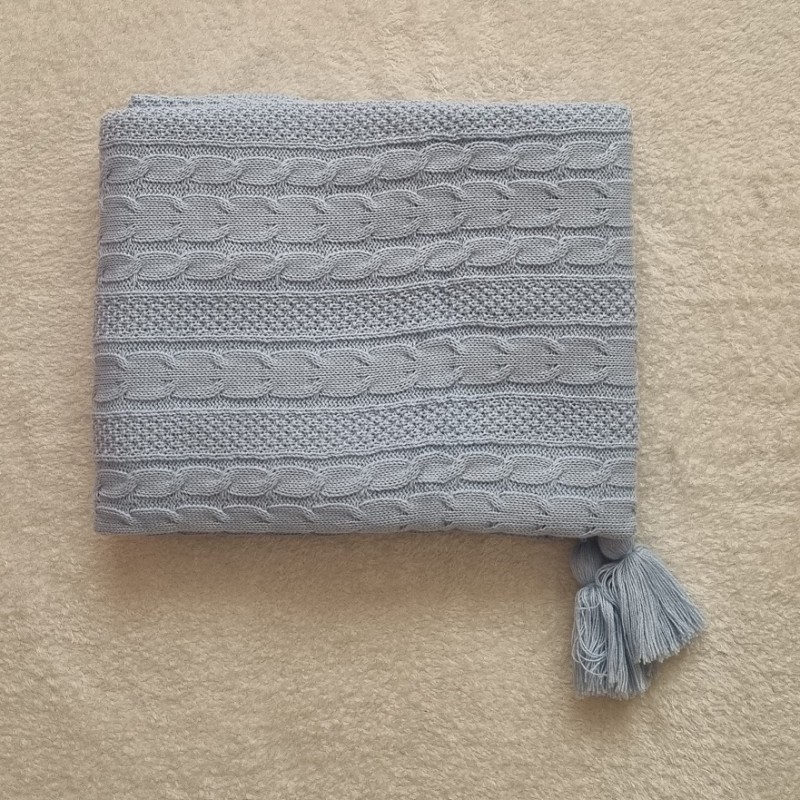 پتو بدون خز وبدون کلاه رنگ آبی